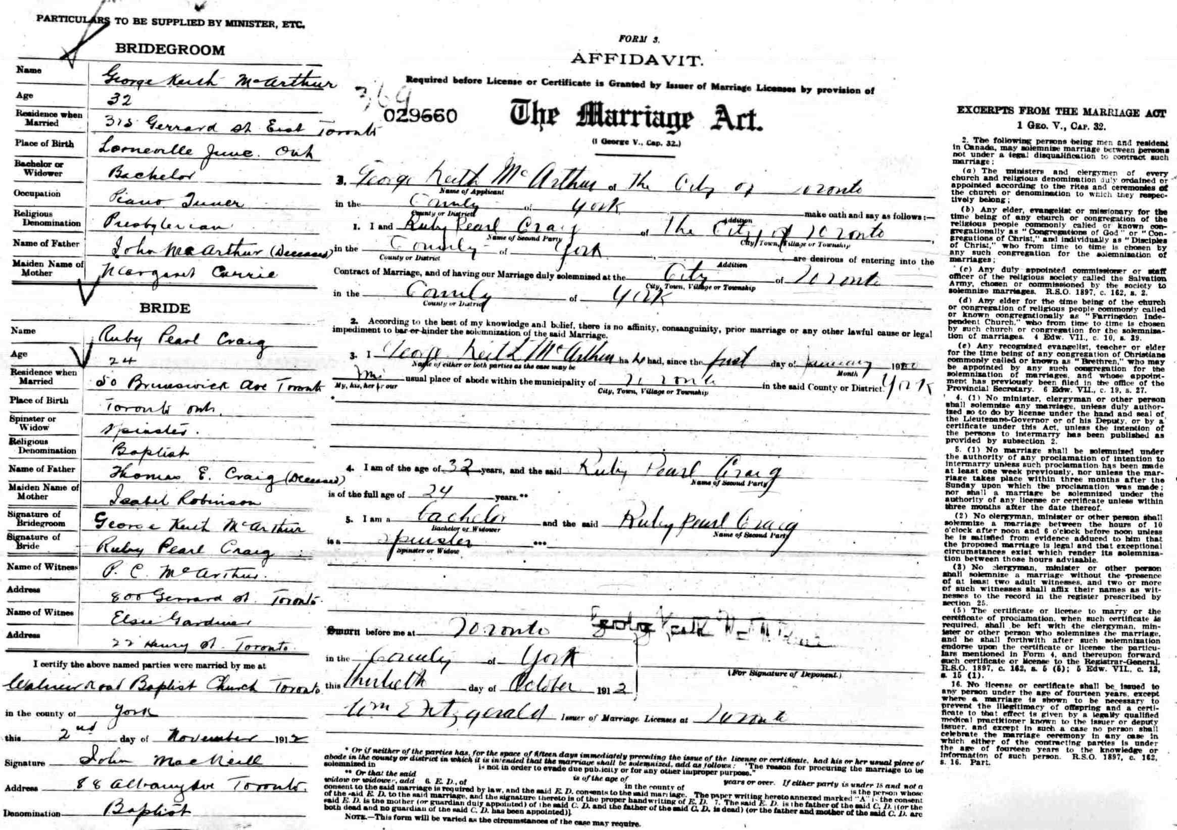 marriage record - george mcarthur + ruby craig 1912.jpg