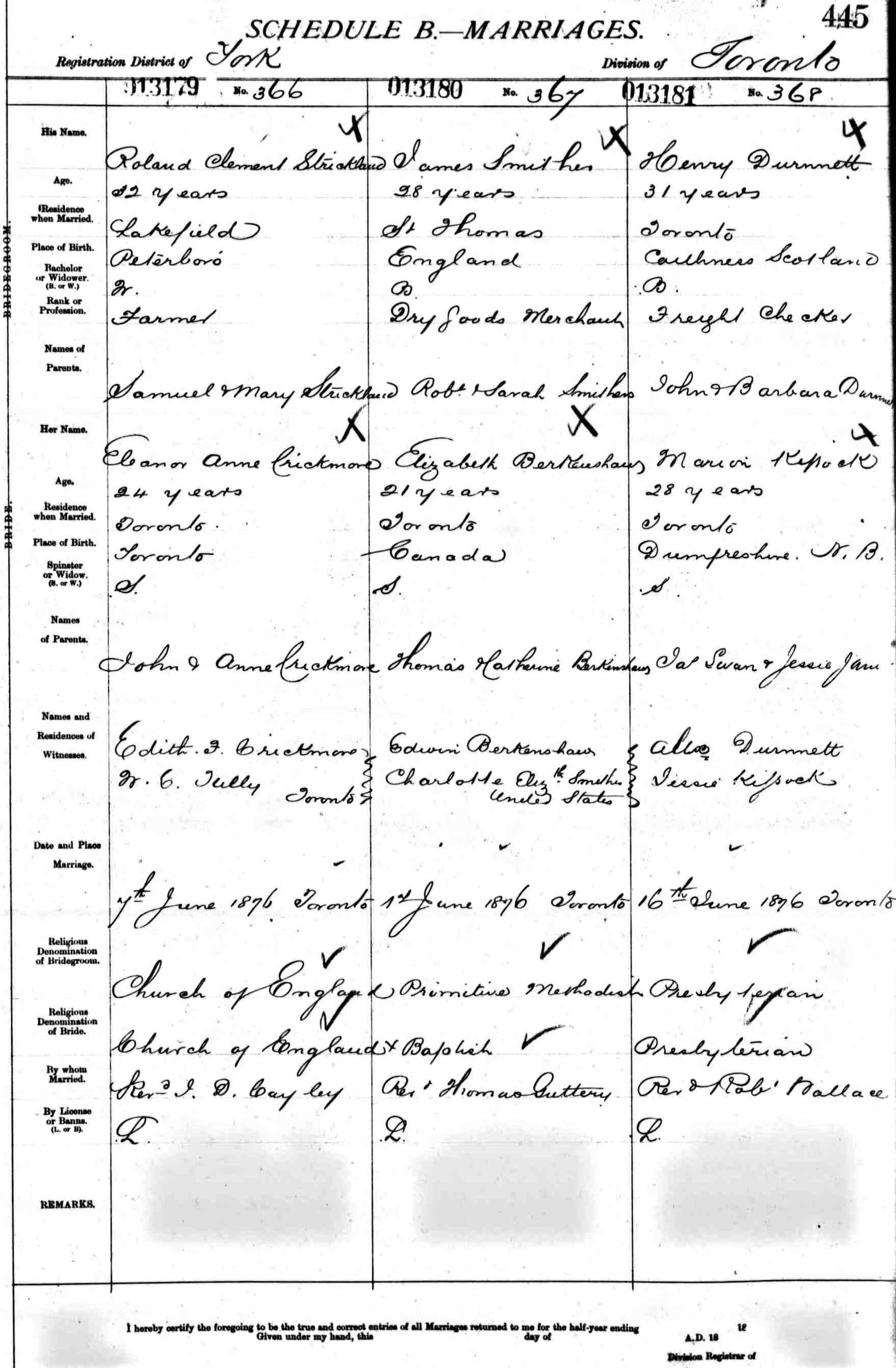 marriage record - roland strickland + eleanor crickmore 1876.jpg