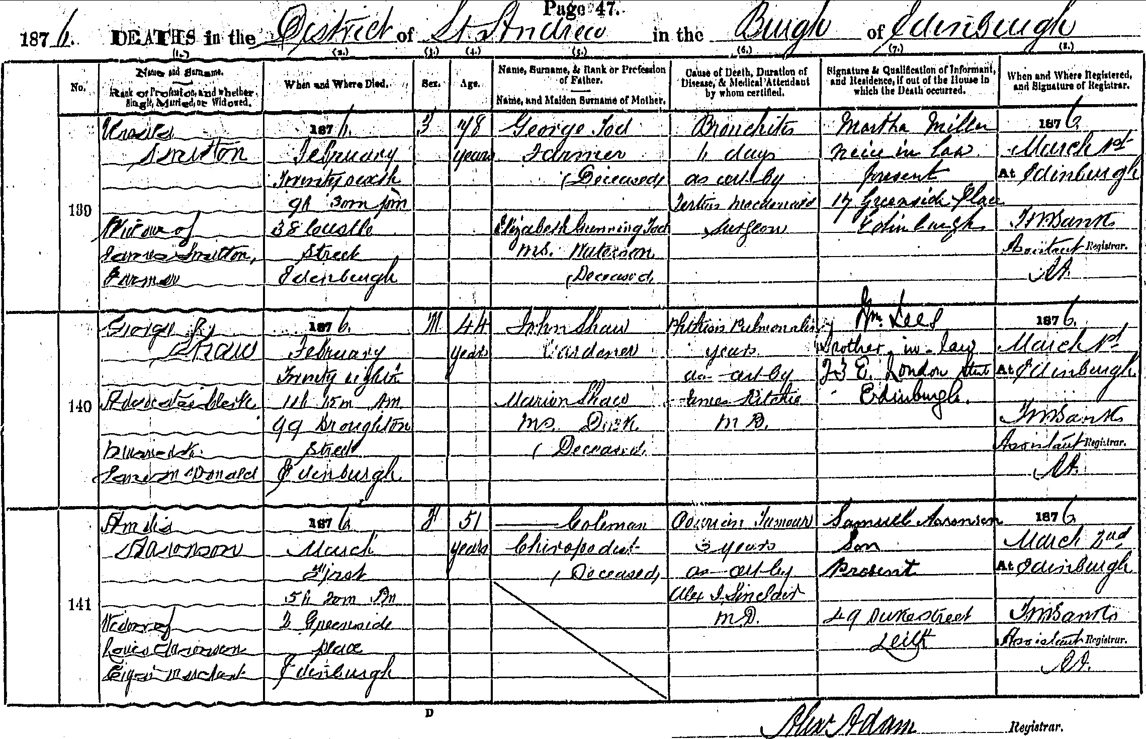 death record - amelia aaronson nee coleman 1876.PNG