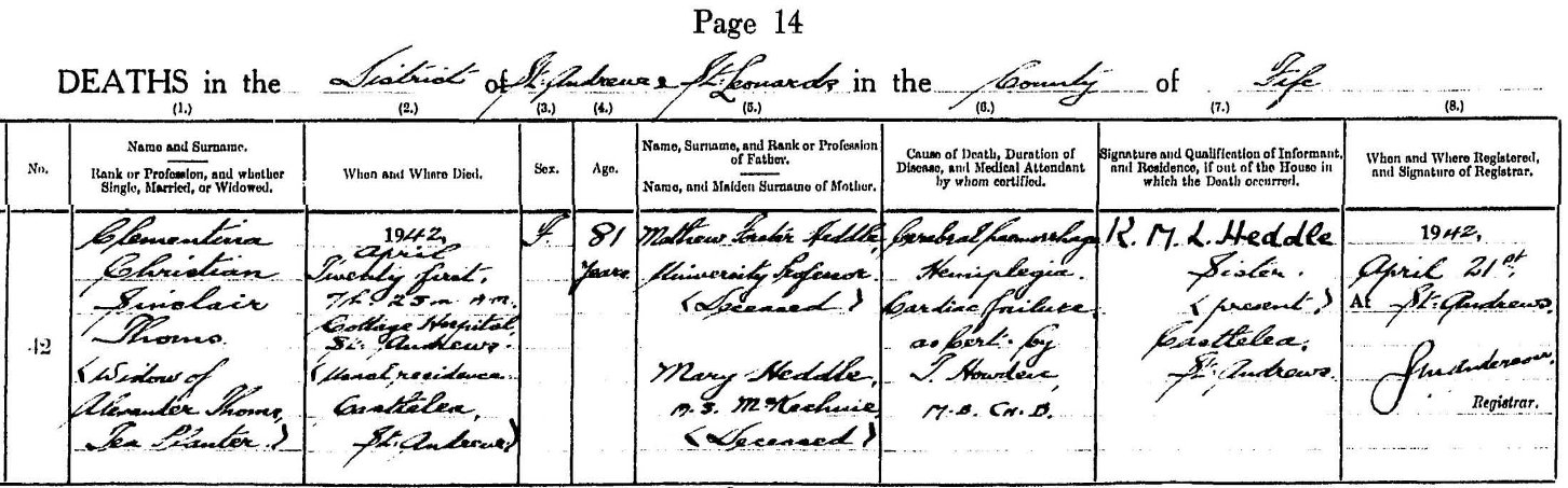 death record - clementina thoms nee heddle 1942.jpg